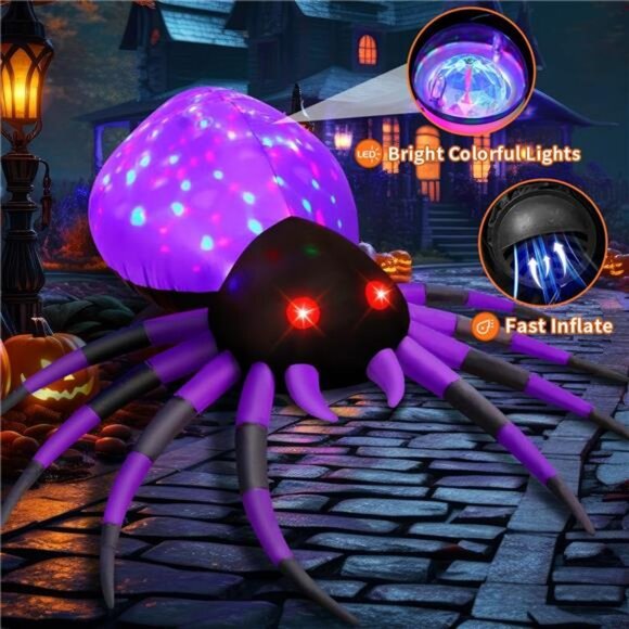 GOOSH 5 FT Width Halloween Inflatable Spider Outdoor Decoration with Magic‎ - Picture 4 of 7